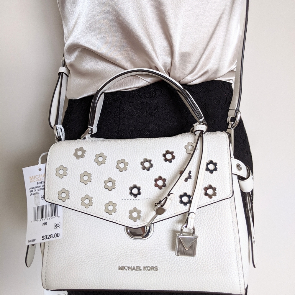 NWT Michael Kors Bristol Purse White Floral Bag